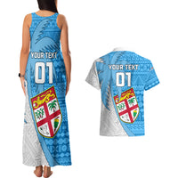 Custom Fiji Rugby Couples Matching Tank Maxi Dress and Hawaiian Shirt Come On Fijian Tapa Pattern LT01 - Polynesian Pride