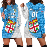 Custom Fiji Rugby Hoodie Dress Come On Fijian Tapa Pattern LT01 - Polynesian Pride