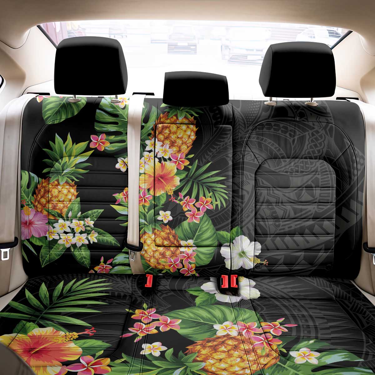 Hawaii Pineapple Tropical Back Car Seat Cover Colorful Hibiscus Plumeria LT01 - Polynesian Pride