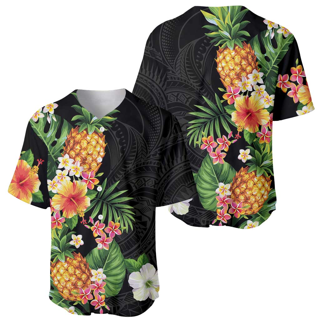 Hawaii Pineapple Tropical Baseball Jersey Colorful Hibiscus Plumeria LT01 - Polynesian Pride