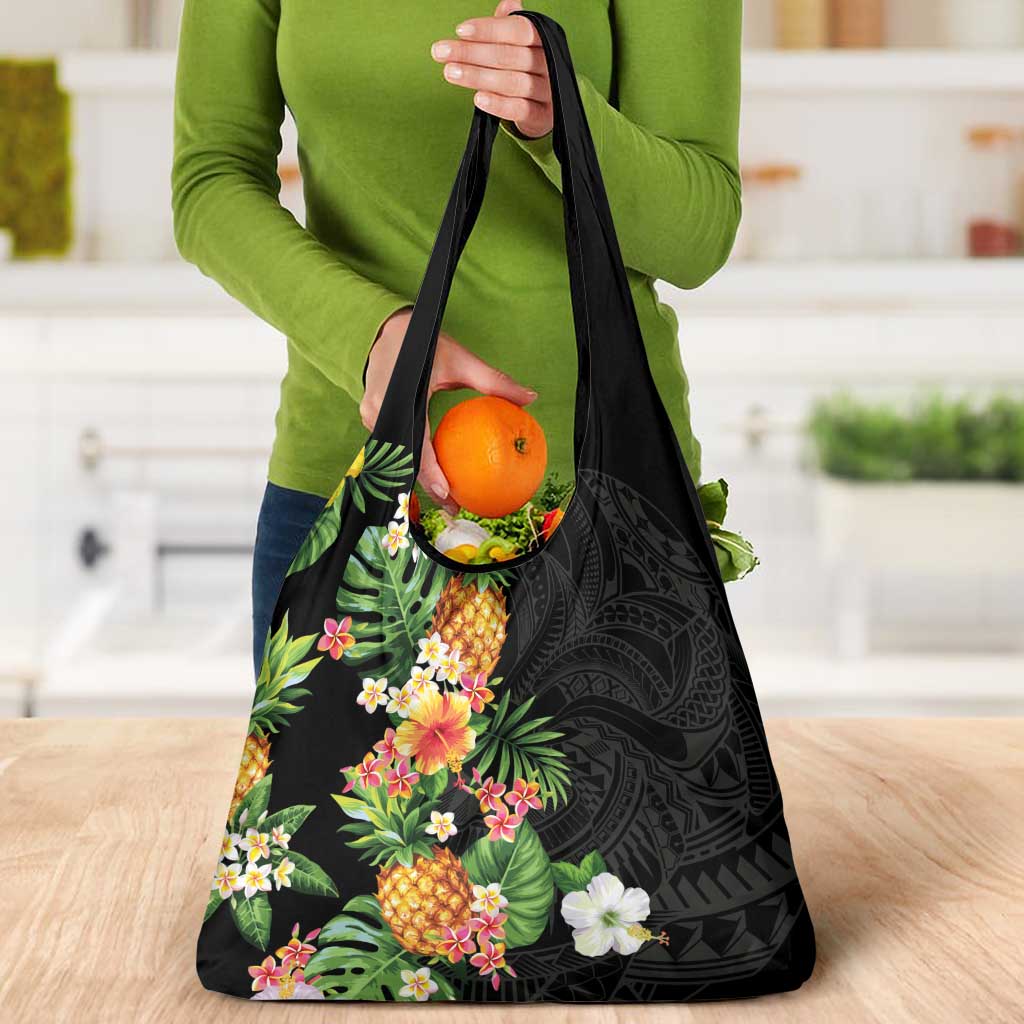 Hawaii Pineapple Tropical Grocery Bag Colorful Hibiscus Plumeria LT01 - Polynesian Pride