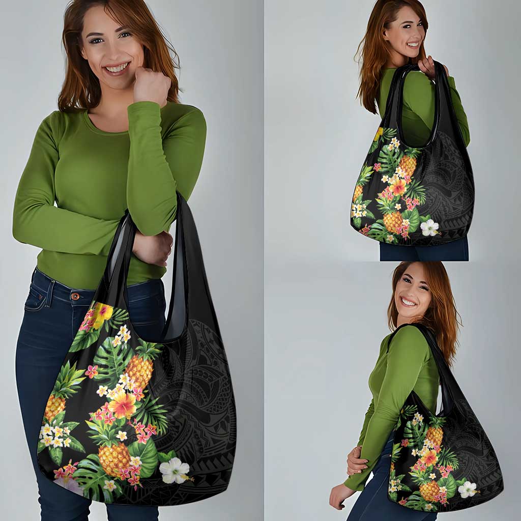 Hawaii Pineapple Tropical Grocery Bag Colorful Hibiscus Plumeria LT01 - Polynesian Pride