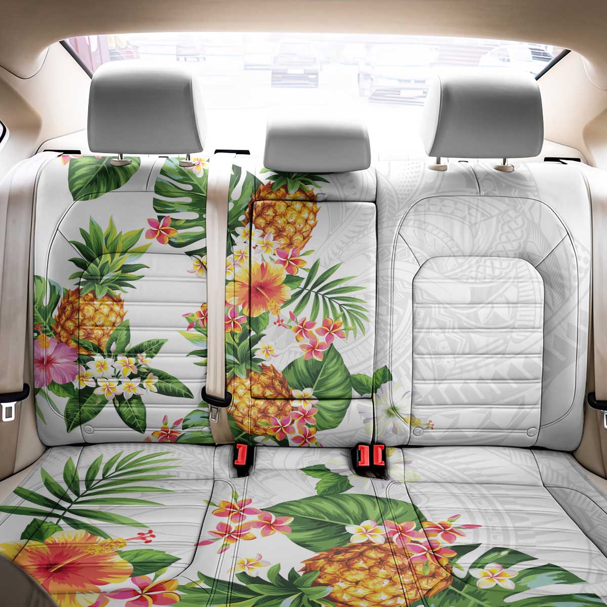 Hawaii Pineapple Tropical Back Car Seat Cover Luminous Hibiscus Plumeria LT01 - Polynesian Pride