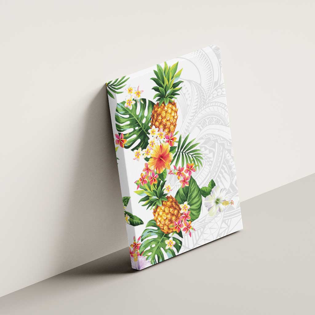 Hawaii Pineapple Tropical Canvas Wall Art Luminous Hibiscus Plumeria