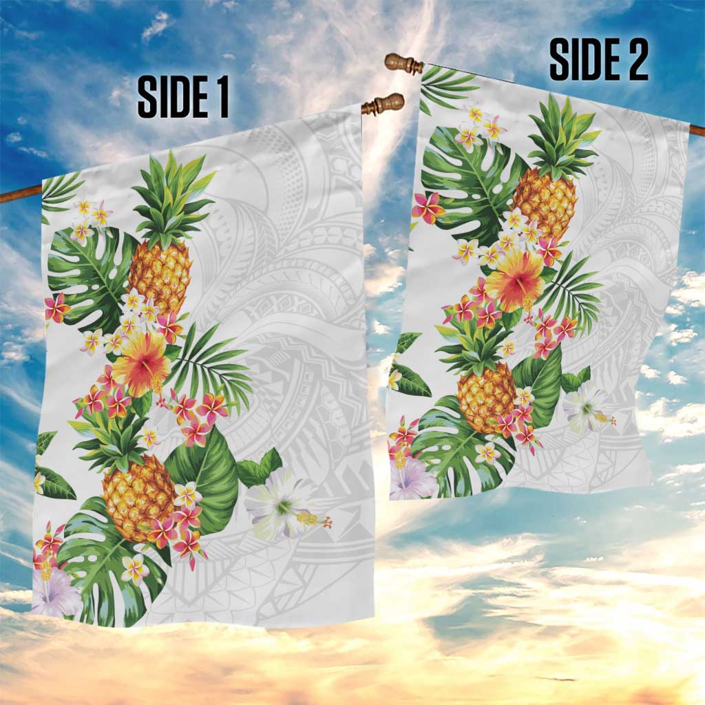 Hawaii Pineapple Tropical Garden Flag Luminous Hibiscus Plumeria