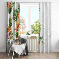 Hawaii Pineapple Tropical Window Curtain Luminous Hibiscus Plumeria