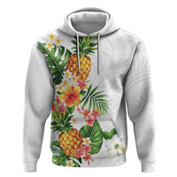 Hawaii Pineapple Tropical Zip Hoodie Luminous Hibiscus Plumeria