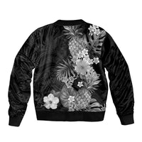 Hawaii Pineapple Tropical Bomber Jacket Neutral Hibiscus Plumeria LT01 - Polynesian Pride