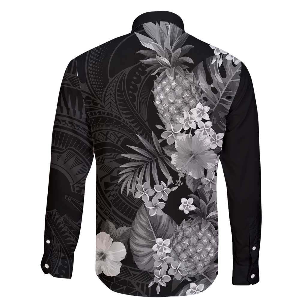 Hawaii Pineapple Tropical Family Matching Short Sleeve Bodycon Dress and Hawaiian Shirt Neutral Hibiscus Plumeria LT01 - Polynesian Pride