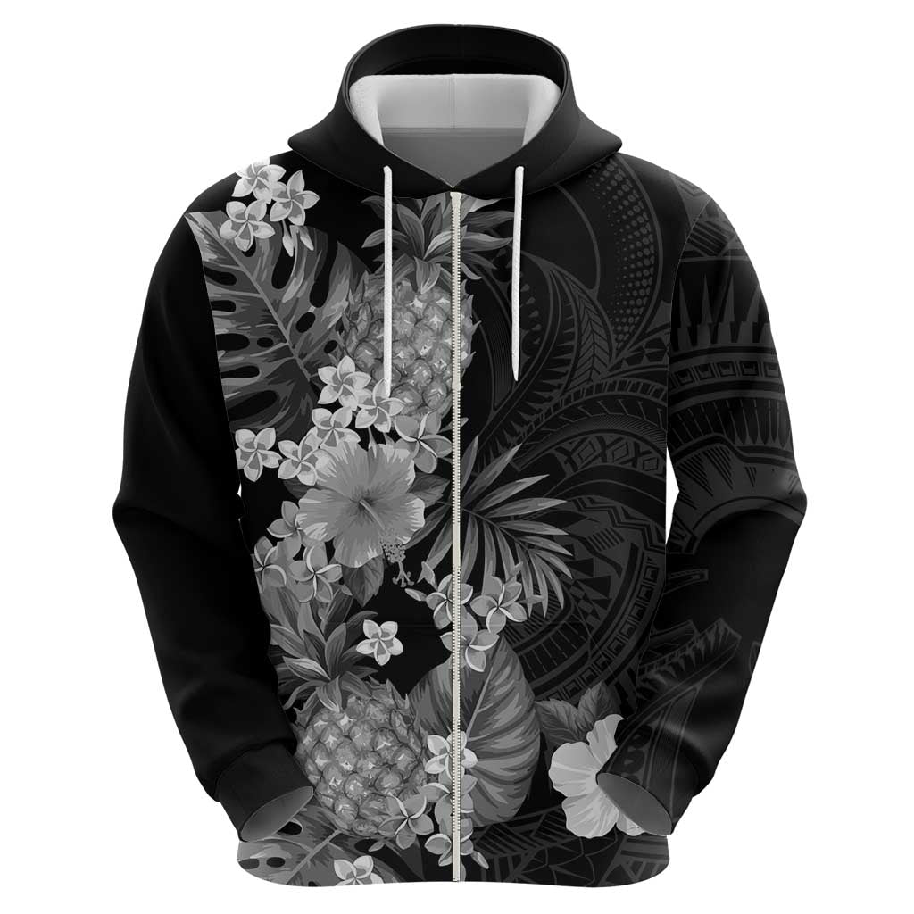 Hawaii Pineapple Tropical Hoodie Neutral Hibiscus Plumeria