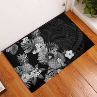 Hawaii Pineapple Tropical Rubber Doormat Neutral Hibiscus Plumeria