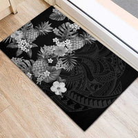 Hawaii Pineapple Tropical Rubber Doormat Neutral Hibiscus Plumeria