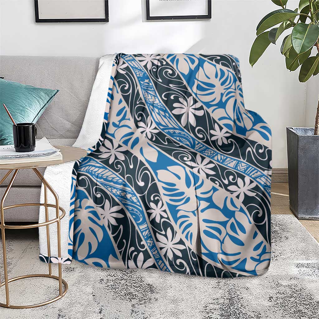 Ninamu Tahiti Tiare Monstera Blanket Polynesian Pattern Curve Style - Polynesian Pride