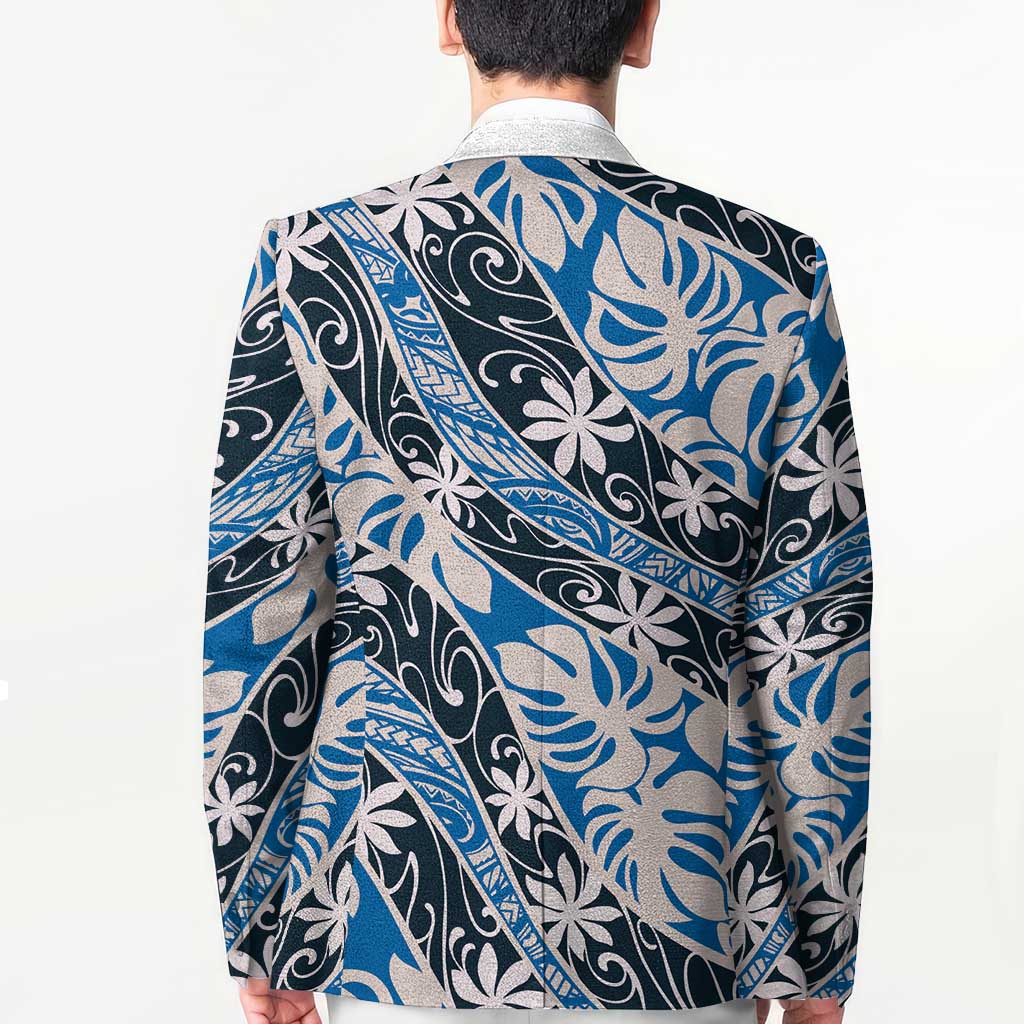 Ninamu Tahiti Tiare Monstera Blazer Polynesian Pattern Curve Style - Polynesian Pride