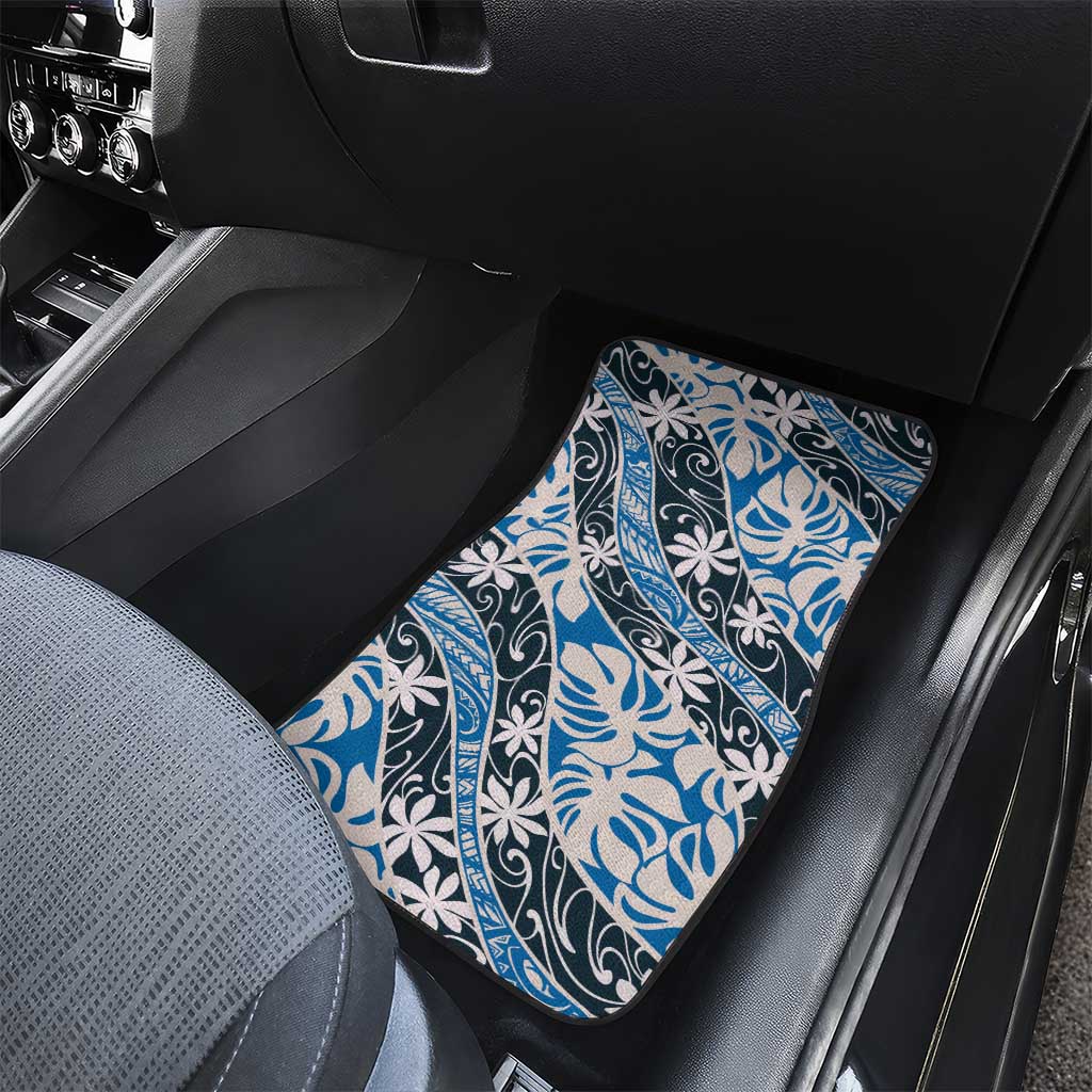 Ninamu Tahiti Tiare Monstera Car Mats Polynesian Pattern Curve Style - Polynesian Pride