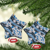 Ninamu Tahiti Tiare Monstera Ceramic Ornament Polynesian Pattern Curve Style - Polynesian Pride