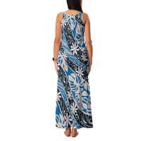 Ninamu Tahiti Tiare Monstera Family Matching Tank Maxi Dress and Hawaiian Shirt Polynesian Pattern Curve Style - Polynesian Pride