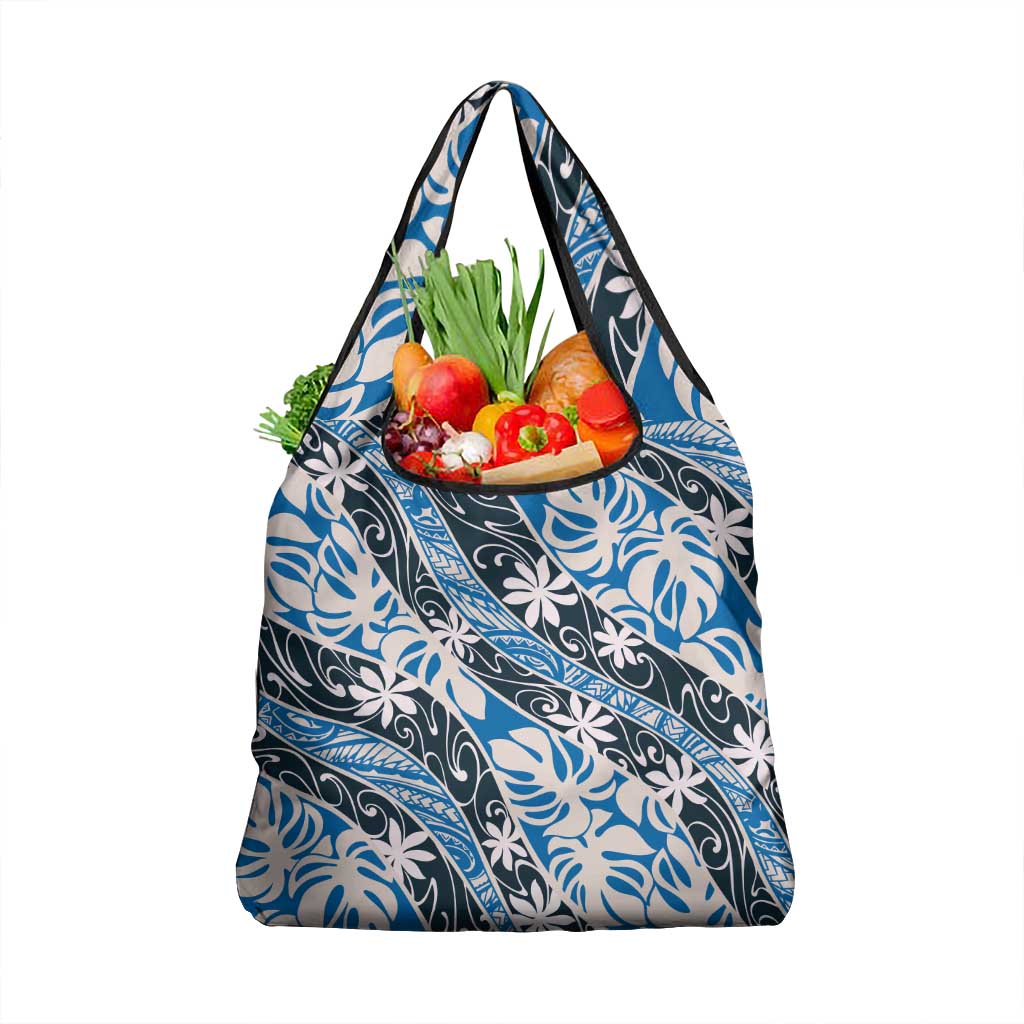 Ninamu Tahiti Tiare Monstera Grocery Bag Polynesian Pattern Curve Style - Polynesian Pride