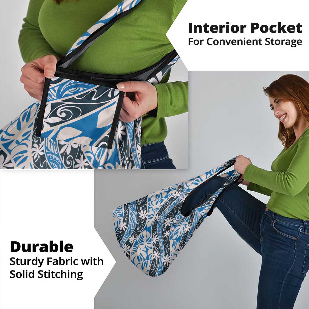 Ninamu Tahiti Tiare Monstera Grocery Bag Polynesian Pattern Curve Style - Polynesian Pride