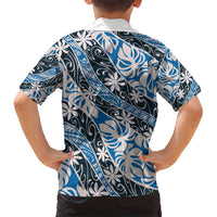 Ninamu Tahiti Tiare Monstera Kid Hawaiian Shirt Polynesian Pattern Curve Style - Polynesian Pride