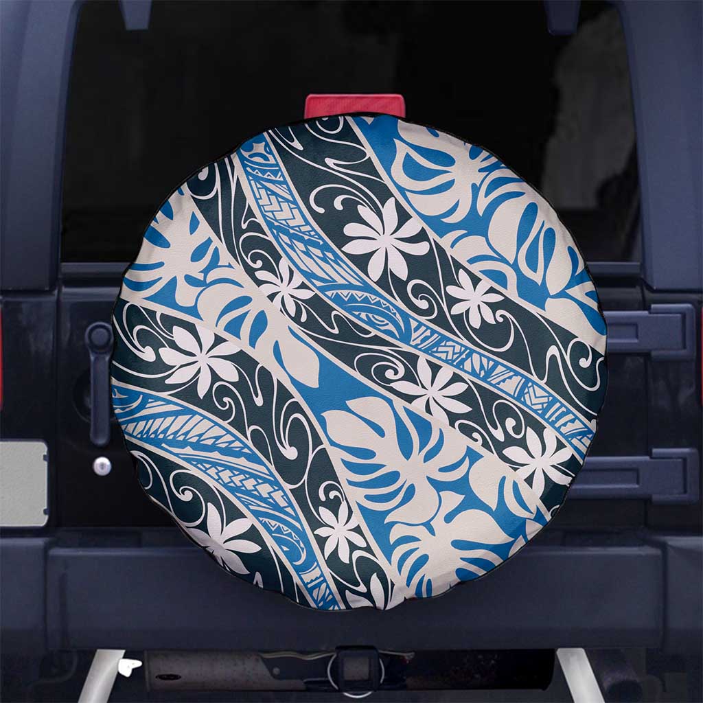 Ninamu Tahiti Tiare Monstera Spare Tire Cover Polynesian Pattern Curve Style - Polynesian Pride