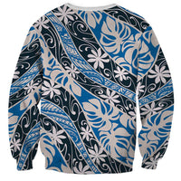 Ninamu Tahiti Tiare Monstera Sweatshirt Polynesian Pattern Curve Style - Polynesian Pride