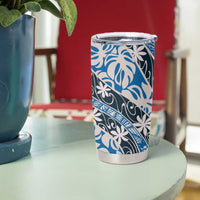 Ninamu Tahiti Tiare Monstera Tumbler Cup Polynesian Pattern Curve Style - Polynesian Pride