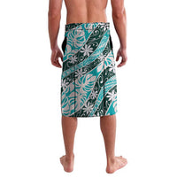 Cyan Tahiti Tiare Monstera Lavalava Polynesian Pattern Curve Style - Polynesian Pride