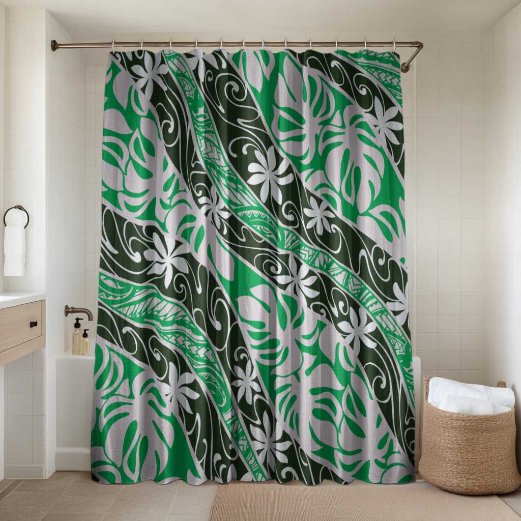 Matie Tahiti Tiare Monstera Bathroom Set Polynesian Pattern Curve Style - Polynesian Pride