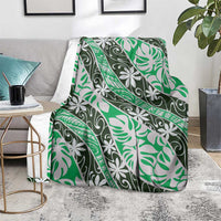 Matie Tahiti Tiare Monstera Blanket Polynesian Pattern Curve Style - Polynesian Pride