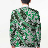 Matie Tahiti Tiare Monstera Blazer Polynesian Pattern Curve Style - Polynesian Pride