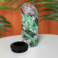 Matie Tahiti Tiare Monstera 4 in 1 Can Cooler Tumbler Polynesian Pattern Curve Style - Polynesian Pride