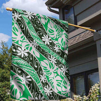 Matie Tahiti Tiare Monstera Garden Flag Polynesian Pattern Curve Style - Polynesian Pride