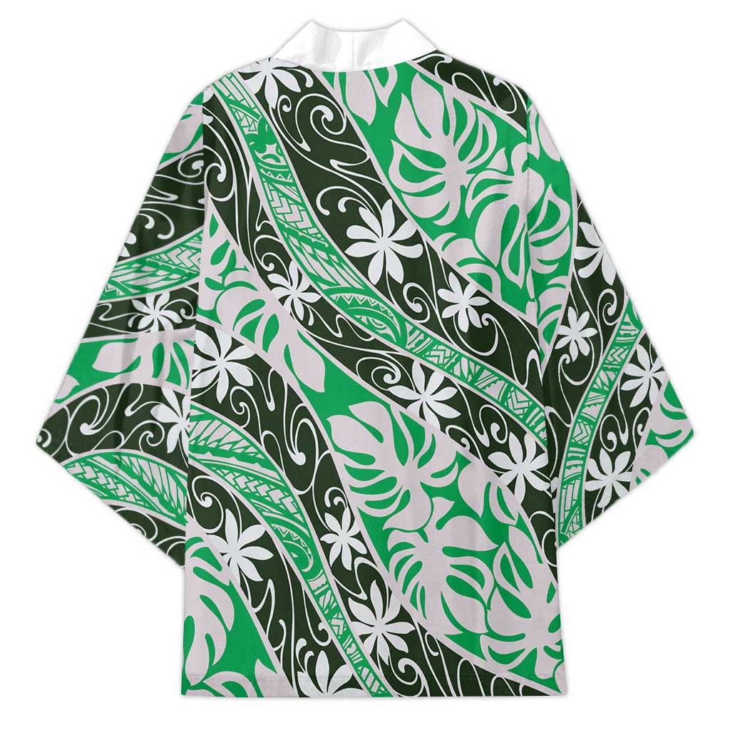Matie Tahiti Tiare Monstera Kimono Polynesian Pattern Curve Style - Polynesian Pride