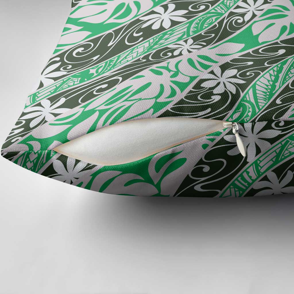 Matie Tahiti Tiare Monstera Pillow Cover Polynesian Pattern Curve Style - Polynesian Pride