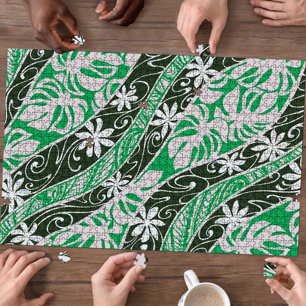 Matie Tahiti Tiare Monstera Puzzle Polynesian Pattern Curve Style - Polynesian Pride
