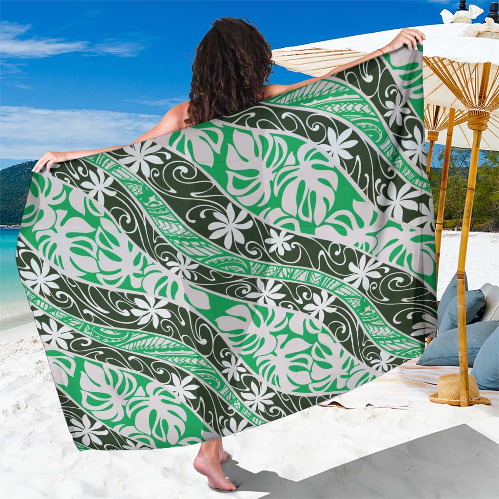 Matie Tahiti Tiare Monstera Sarong Polynesian Pattern Curve Style - Polynesian Pride