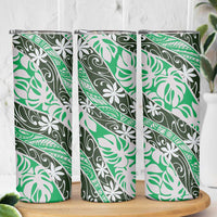 Matie Tahiti Tiare Monstera Skinny Tumbler Polynesian Pattern Curve Style - Polynesian Pride