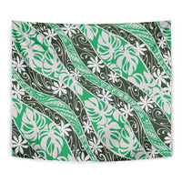 Matie Tahiti Tiare Monstera Tapestry Polynesian Pattern Curve Style - Polynesian Pride