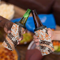 Puatou Tahiti Tiare Monstera 4 in 1 Can Cooler Tumbler Polynesian Pattern Curve Style - Polynesian Pride