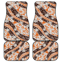Puatou Tahiti Tiare Monstera Car Mats Polynesian Pattern Curve Style - Polynesian Pride