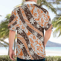 Puatou Tahiti Tiare Monstera Hawaiian Shirt Polynesian Pattern Curve Style - Polynesian Pride