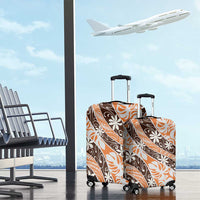 Puatou Tahiti Tiare Monstera Luggage Cover Polynesian Pattern Curve Style - Polynesian Pride