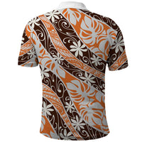 Puatou Tahiti Tiare Monstera Polo Shirt Polynesian Pattern Curve Style - Polynesian Pride