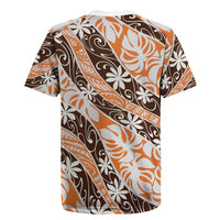 Puatou Tahiti Tiare Monstera Rugby Jersey Polynesian Pattern Curve Style - Polynesian Pride