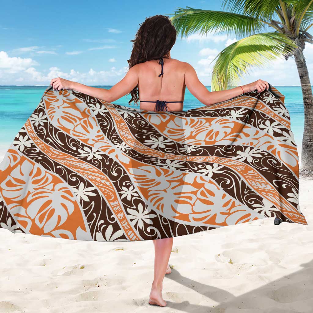 Puatou Tahiti Tiare Monstera Sarong Polynesian Pattern Curve Style - Polynesian Pride