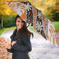Puatou Tahiti Tiare Monstera Umbrella Polynesian Pattern Curve Style - Polynesian Pride