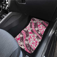 Tarona Tahiti Tiare Monstera Car Mats Polynesian Pattern Curve Style - Polynesian Pride