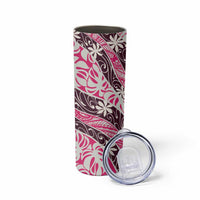Tarona Tahiti Tiare Monstera Skinny Tumbler Polynesian Pattern Curve Style - Polynesian Pride