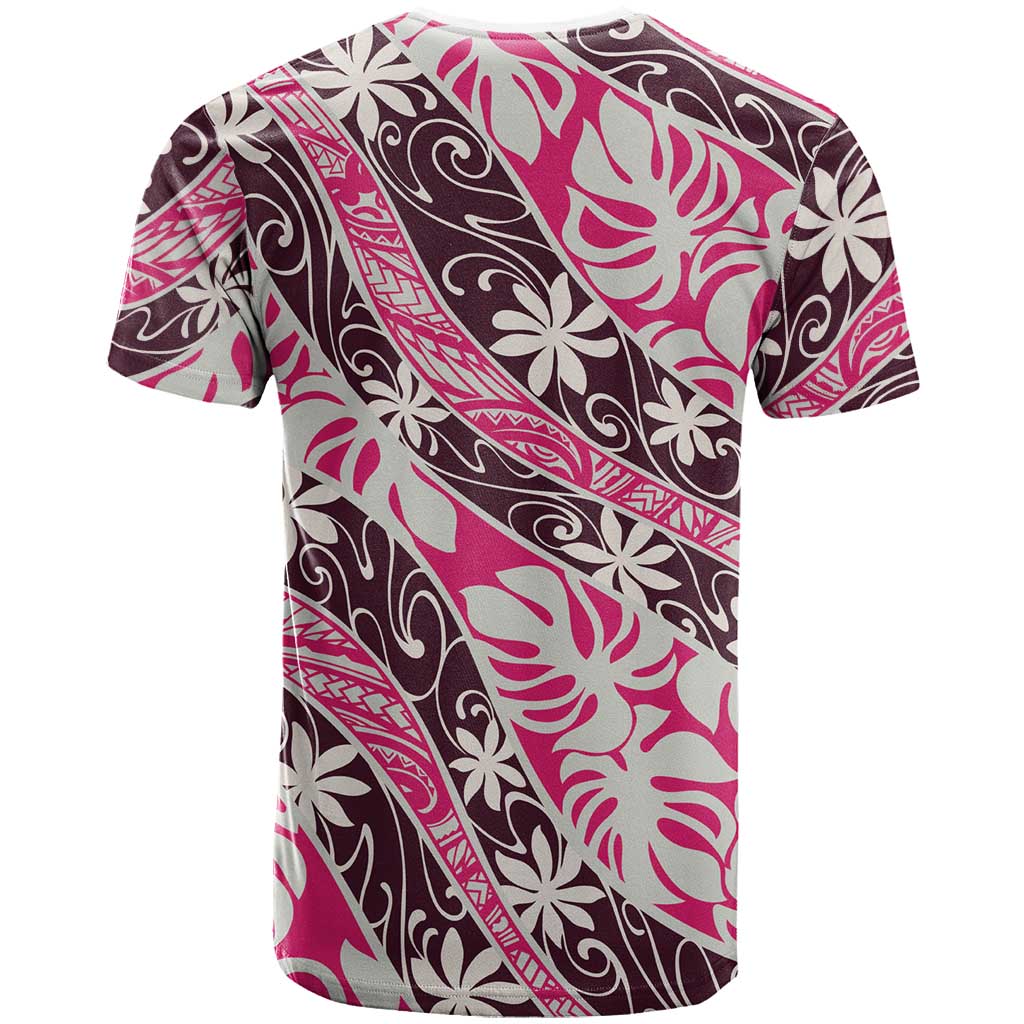 Tarona Tahiti Tiare Monstera T Shirt Polynesian Pattern Curve Style - Polynesian Pride